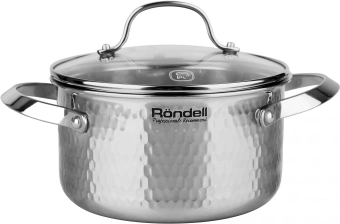 Кастрюля Rondell RainDrops RDS-1294 3.2л. d=20см (с крышкой) стальной - купить недорого с доставкой в интернет-магазине