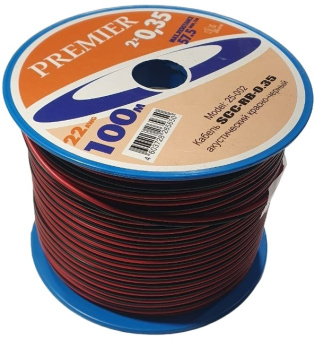 Кабель акустический Premier SCC-RB CCA 100м. черный/красный (25-002 100) - купить недорого с доставкой в интернет-магазине
