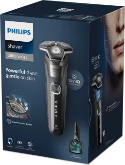 Бритва роторная Philips S5887/50 реж.эл.:3 питан.:аккум. серый - купить недорого с доставкой в интернет-магазине
