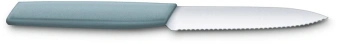 Нож кухонный Victorinox Swiss Modern (6.9006.10W21) стальной универсальный лезв.100мм серрейт. заточка голубой - купить недорого с доставкой в интернет-магазине