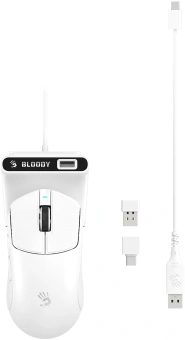 Мышь A4Tech Bloody R77 Ultra Dock белый оптическая 20000dpi беспров. USB 5but - купить недорого с доставкой в интернет-магазине