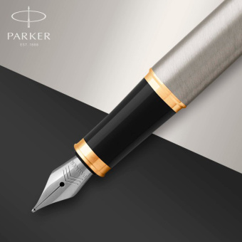 Ручка перьев. Parker IM Core F321 (CW1931649) Brushed Metal GT F сталь нержавеющая подар.кор. - купить недорого с доставкой в интернет-магазине