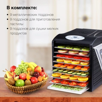 Сушка для фруктов и овощей Hyundai HYFD-1803 27под. 700Вт черный - купить недорого с доставкой в интернет-магазине