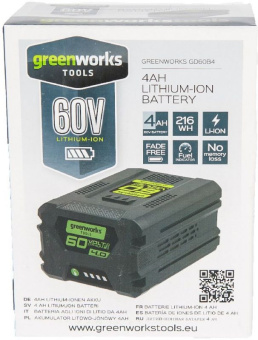 Батарея аккумуляторная Greenworks G60B4 60В 4Ач Li-Ion (2918407) - купить недорого с доставкой в интернет-магазине