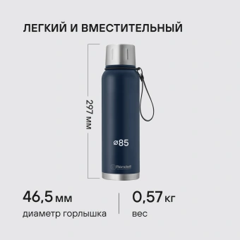 Термос Rondell Promenade RDS-1820 для напитков 1л. синий карт. коробка - купить недорого с доставкой в интернет-магазине
