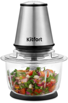 Измельчитель электрический Kitfort КТ-1389 1.2л. 400Вт серебристый/черный - купить недорого с доставкой в интернет-магазине