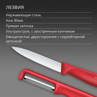 Набор нож/овощеч. Victorinox Swiss Classic 6.7111.21C1 компл.:2предм. красный европодвес - купить недорого с доставкой в интернет-магазине