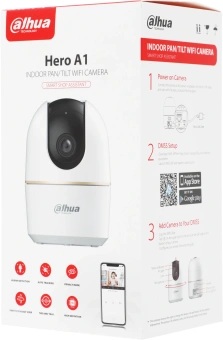 Камера видеонаблюдения IP Dahua DH-IPC-H2AP-0360B Wi-Fi 3.6-3.6мм цв. корп.:белый/черный - купить недорого с доставкой в интернет-магазине