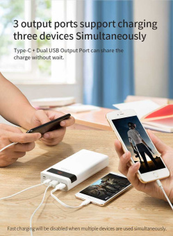 Мобильный аккумулятор Romoss Sense 8P+ 30000mAh QC3.0 18W 3A 2xUSB-A/USB-C белый - купить недорого с доставкой в интернет-магазине