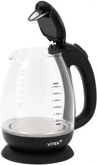 Чайник электрический Vitek VT-WK1057 1.7л. 2200Вт черный корпус: стекло - купить недорого с доставкой в интернет-магазине