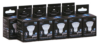 Лампа светодиодная Gauss MR16 7Вт цок.:GU10 спот 220B 4100K св.свеч.бел.нейт. MR16 (упак.:10шт) (101506207) - купить недорого с доставкой в интернет-магазине
