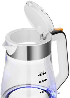 Чайник электрический Kitfort КТ-6626 1.7л. 2200Вт нержавеющая сталь/черный корпус: нерж.сталь/стекло - купить недорого с доставкой в интернет-магазине