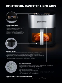 Аэрогриль Polaris PAF 6006DW 2000Вт темно-серый - купить недорого с доставкой в интернет-магазине