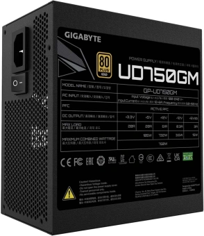 Блок питания Gigabyte ATX 750W GP-UD750GM PG5 V1 80+ gold (20+4pin) APFC 120mm fan 8xSATA Cab Manag RTL - купить недорого с доставкой в интернет-магазине