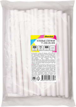 Cтержни клеев. для клеев.пист. Silwerhof 11-200-26-WHI дл.200мм D11мм белый упак:26шт - купить недорого с доставкой в интернет-магазине