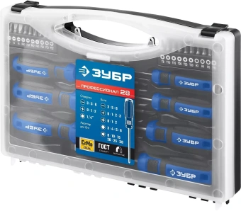 Набор отверток Зубр Профессионал 25240_z01 в компл.:27 предметов жесткий кейс - купить недорого с доставкой в интернет-магазине