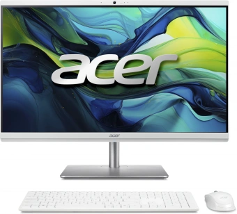 Моноблок Acer Aspire C27-195ES 27" Full HD Core Ultra 5 125U (3.6) 16Gb SSD512Gb Graphics CR Windows 11 Professional GbitEth WiFi BT 65W клавиатура мышь Cam серебристый 1920x1080 - купить недорого с доставкой в интернет-магазине