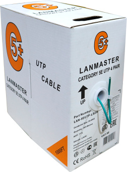Кабель информационный Lanmaster LAN-5EUTP-LSZH-GN кат.5E U/UTP 4X2X24AWG LSZH внутренний 305м зеленый - купить недорого с доставкой в интернет-магазине