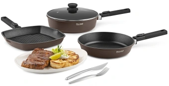 Сковорода Rondell Praline RDA-1566 круглая 28см покрытие: Xylan Plus ручка съемная (без крышки) коричневый - купить недорого с доставкой в интернет-магазине