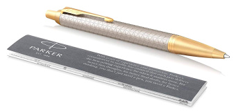 Ручка шариков. Parker IM Premium K323 (CW1931687) Grey GT M син. черн. подар.кор. сменный стержень 1стерж. линия 1мм кругл. 1цв. - купить недорого с доставкой в интернет-магазине