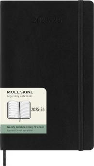 Еженедельник Moleskine ACADEMIC SOFT WKNT Large 130х210мм датир.18мес 208стр. мягкая обложка черный - купить недорого с доставкой в интернет-магазине