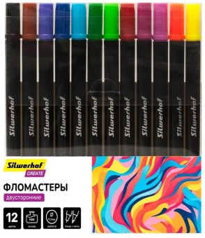 Фломастеры для скетчинга Silwerhof Create 11.5мм 169мм двойной пиш. наконечник Вентилируемый 12цв. пакет с европодвесом - купить недорого с доставкой в интернет-магазине