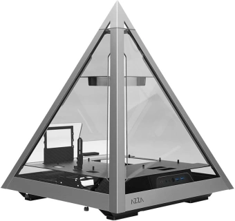 Корпус Azza Pyramid L черный/серебристый без БП ATX 6x120mm 2xUSB3.0 audio bott PSU - купить недорого с доставкой в интернет-магазине
