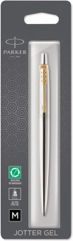 Ручка гелев. Parker Jotter Core K694 (2020672) Stainless Steel GT M черн. черн. блистер - купить недорого с доставкой в интернет-магазине