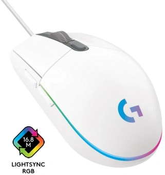 Мышь Logitech G102 LightSync белый оптическая 8000dpi USB 6but (910-005809) - купить недорого с доставкой в интернет-магазине