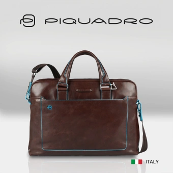 Деловая сумка Piquadro Blue Square CA3335B2/MO с отделением для ноутбука 15" коричневая натур.кожа - купить недорого с доставкой в интернет-магазине