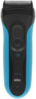 Бритва сетчатая Braun Series 3 3010S реж.эл.:3 питан.:аккум. синий/черный - купить недорого с доставкой в интернет-магазине