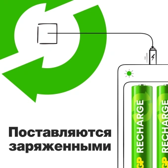 Аккумулятор GP RECHARGE AAA NiMH 400mAh (4шт) - купить недорого с доставкой в интернет-магазине