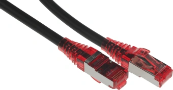 Патч-корд Hyperline PC-LPM-STP-RJ45-RJ45-C5e-5M-LSZH-BK F/UTP RJ-45 вил.-вилка RJ-45 кат.5E 5м черный LSZH 26AWG - купить недорого с доставкой в интернет-магазине