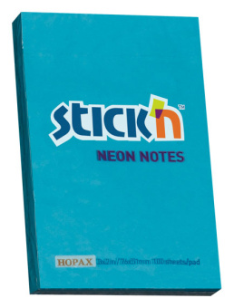 Блок самоклеящийся бумажный Stick`n 21207 51x76мм 100лист. 70г/м2 неон голубой - купить недорого с доставкой в интернет-магазине