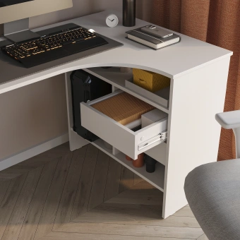 Стол для компьютера Сокол СПм-25 П столешница ЛДСП белый 145x74x81см (00-00010621) - купить недорого с доставкой в интернет-магазине