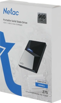 Накопитель SSD Netac USB-C 960GB NT01Z7S-960G-32BK Z7S 2.5" черный - купить недорого с доставкой в интернет-магазине