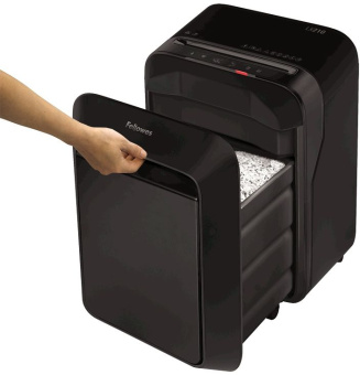 Шредер Fellowes PowerShred LX210 черный (секр.P-4) фрагменты 16лист. 23лтр. скрепки скобы пл.карты - купить недорого с доставкой в интернет-магазине