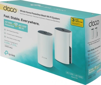 Бесшовный Mesh роутер TP-Link DECO P9(2-PACK) AC1200 10/100/1000BASE-TX белый (упак.:2шт) - купить недорого с доставкой в интернет-магазине