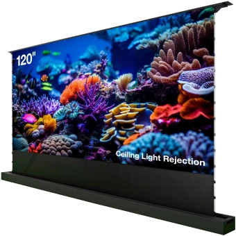 Экран Cactus 148x263см FloorRising CS-PSFRCLR-263X148 16:9 напольный рулонный черный (моторизованный привод) - купить недорого с доставкой в интернет-магазине
