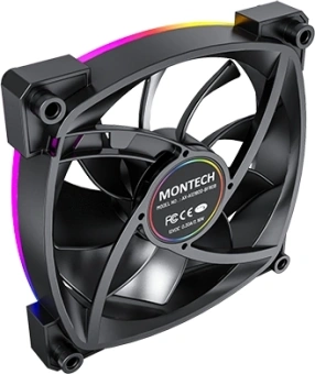 Вентилятор для корпуса Montech AX120 ARGB 120х120x25 черный 4-pin 27дБ (упак.:3шт) (AX120 PWM BLACK 3 IN 1) Ret - купить недорого с доставкой в интернет-магазине