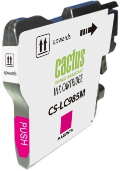Картридж струйный Cactus CS-LC985M пурпурный (15мл) для Brother DCPJ315W/DCPJ515W/MFCJ265W с чипом - купить недорого с доставкой в интернет-магазине