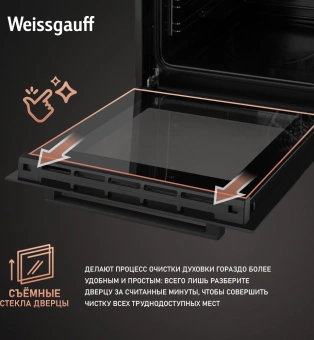 Духовой шкаф Электрический Weissgauff EOY 456 PDB черный - купить недорого с доставкой в интернет-магазине