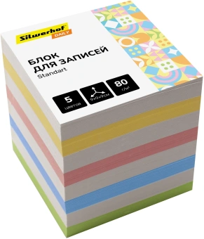 Блок для записей бумажный Silwerhof Daily Стандарт 90x90x90мм 80г/м2 ассорти 5цв.в упак. - цена, купить или заказать с доставкой в интернет-магазине Блок для записей бумажный Silwerhof Daily Стандарт 90x90x90мм 80г/м2 ассорти 5цв.в упак. - купить недорого с доставкой в интернет-магазине