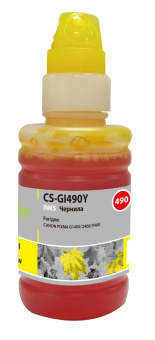 Чернила Cactus CS-GI490Y GI-490 желтый 100мл для Canon Pixma G1400/G2400/G3400 - купить недорого с доставкой в интернет-магазине