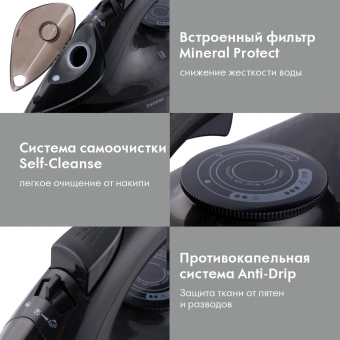 Утюг Domfy DSB-EI603 2600Вт черный - купить недорого с доставкой в интернет-магазине