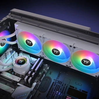Система водяного охлаждения Thermaltake TH420 V2 Snow ARGB Soc-AM5/AM4/1200/1700/1851 белый 4-pin 34.7dB Al+Cu Ret (CL-W378-PL14SW-A) - цена, купить или заказать с доставкой в интернет-магазине Система водяного охлаждения Thermaltake TH420 V2 Snow ARGB Soc-AM5/AM4/1200/1700/1851 белый 4-pin 34.7dB Al+Cu Ret (CL-W378-PL14SW-A) - купить недорого с доставкой в интернет-магазине