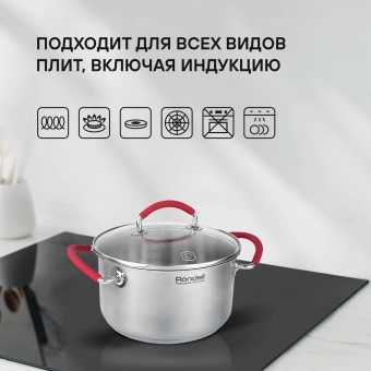 Кастрюля Rondell Sorge RDS-1220 3.1л. d=20см (с крышкой) стальной - купить недорого с доставкой в интернет-магазине