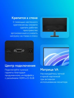Монитор Xiaomi 21.45" Monitor A22i черный VA LED 6ms 16:9 HDMI матовая 250cd 178гр/178гр 1920x1080 75Hz VGA FHD 2.2кг - купить недорого с доставкой в интернет-магазине