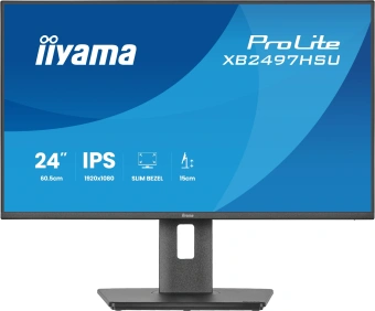 Монитор Iiyama 23.8" ProLite XB2497HSU-B1 черный IPS LED 1ms 16:9 HDMI M/M матовая HAS Piv 1300:1 250cd 178гр/178гр 1920x1080 100Hz DP FHD USB 6кг - купить недорого с доставкой в интернет-магазине
