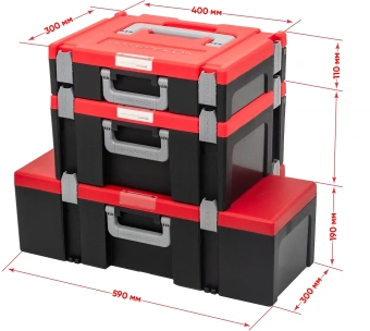 Ящик для инструментов Интерскол 2407.200 1отд. красный/черный - купить недорого с доставкой в интернет-магазине